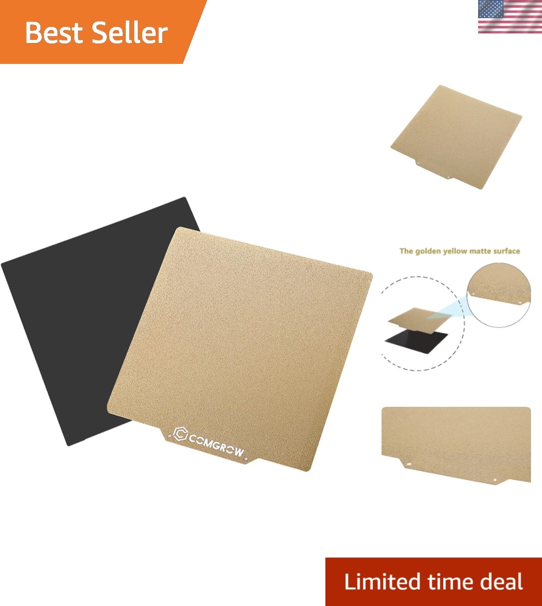 Versatile PEI Sheet Magnetic Heated Bed 235x235mm for 3D Printing Excellence