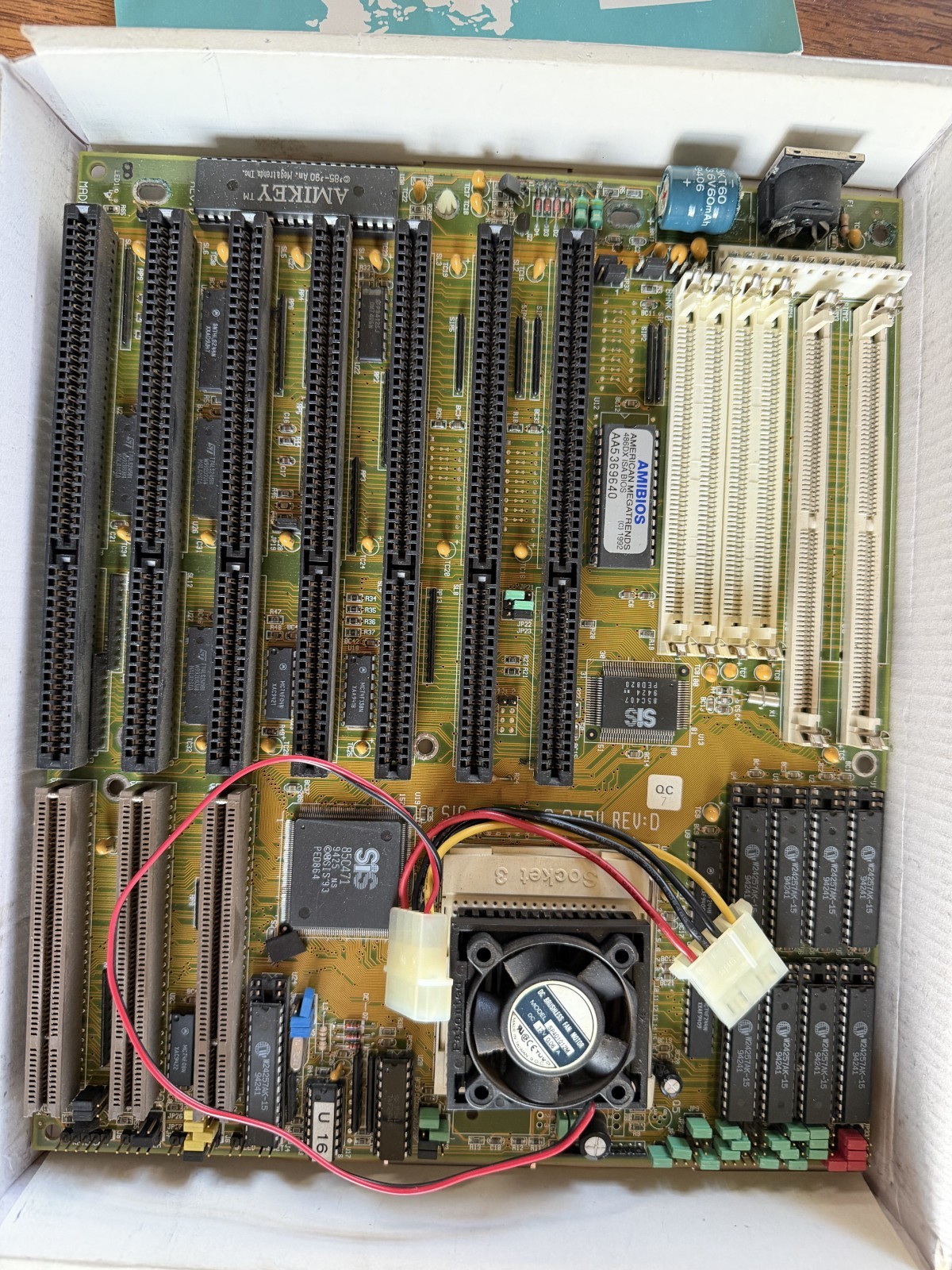 486 Motherboard Socket 3 AMD DX2-66 ISA PCI VLB SiS 496 Retro PC Board w/ CPU