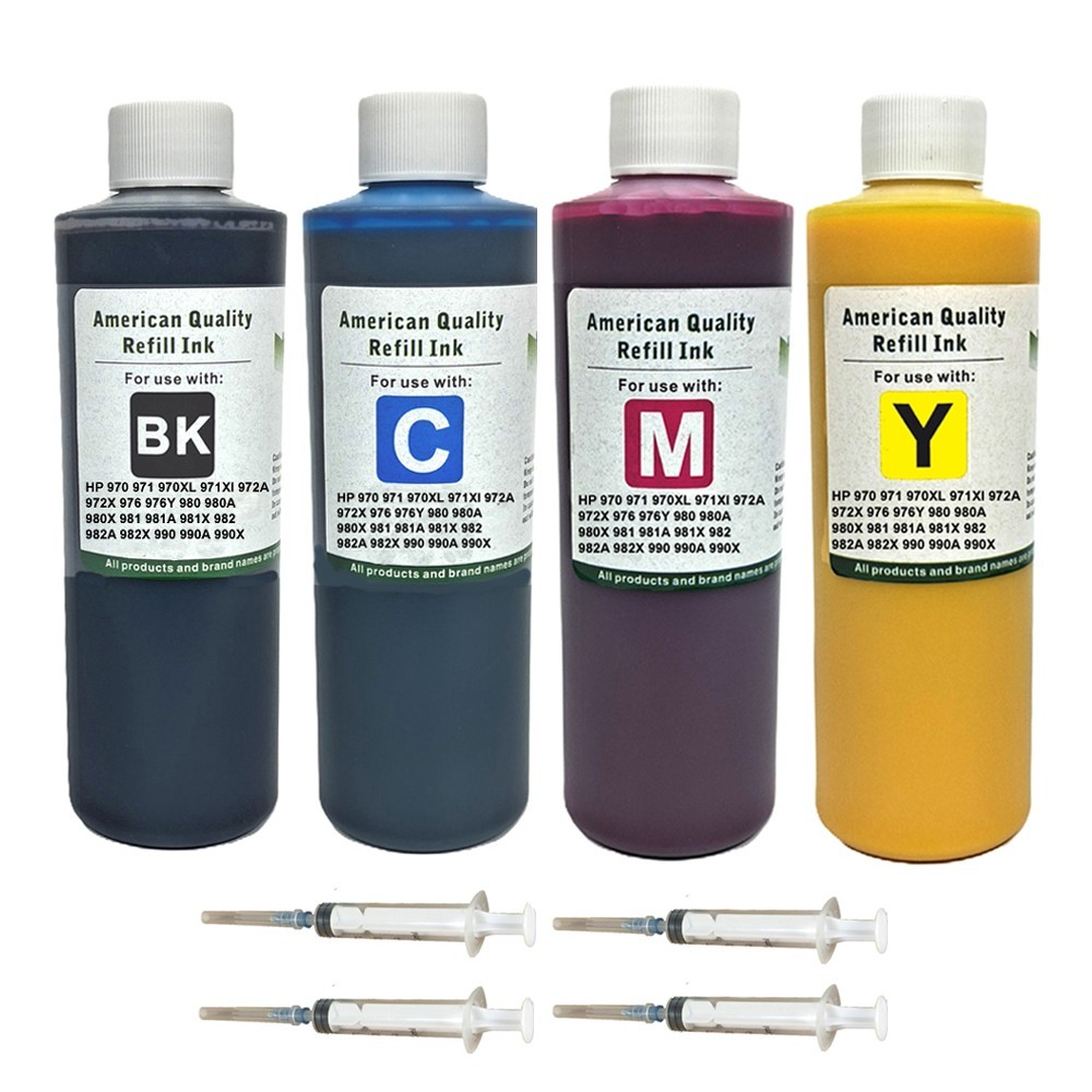 Ink Refill Kit Pigment Ink for HP 970 971 970XL 971XL 972A 972X 976 976Y 4x250ml
