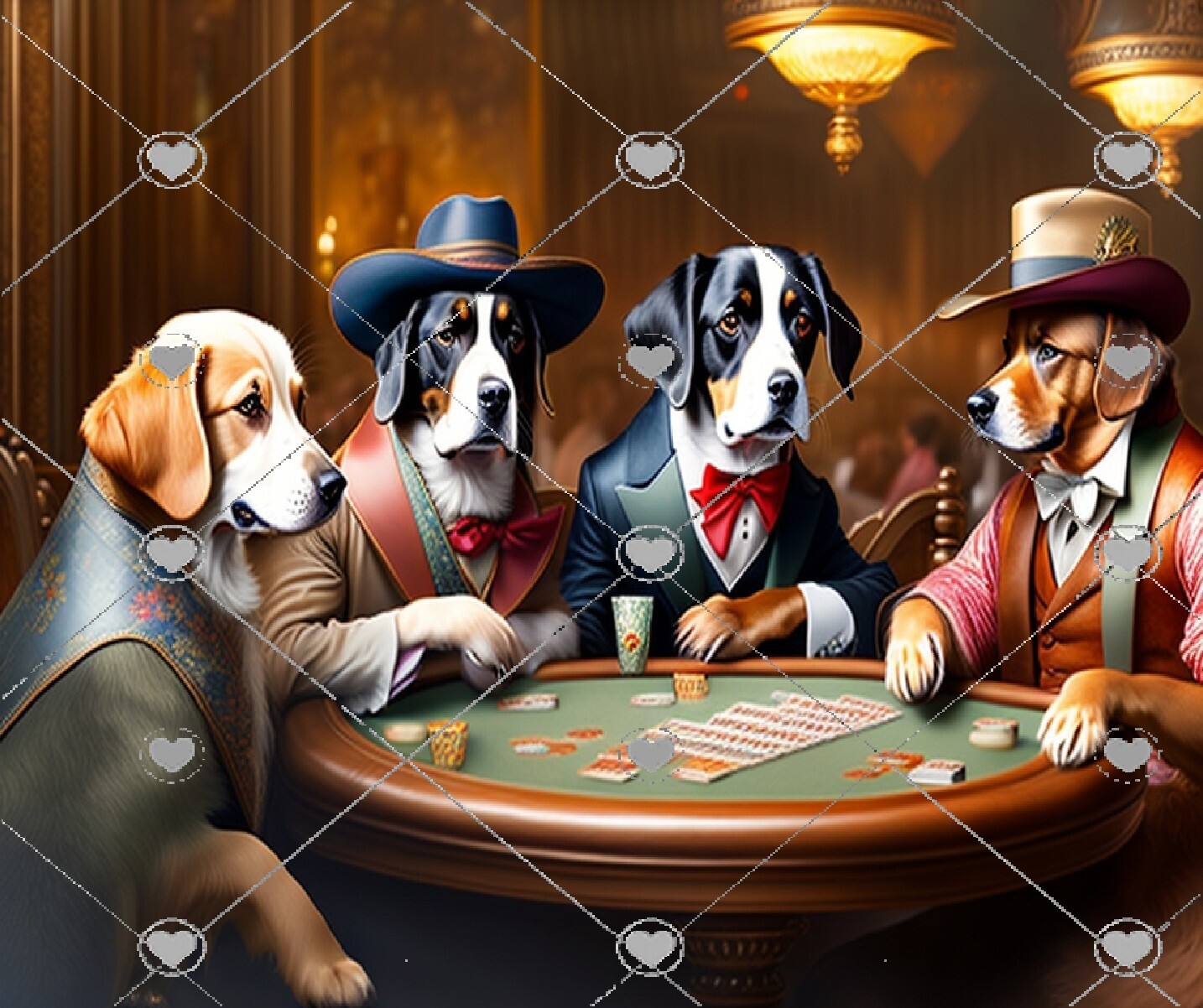 POKER PLAYING DOGS # 1 COMPUTER MOUSE PAD  9 x 7