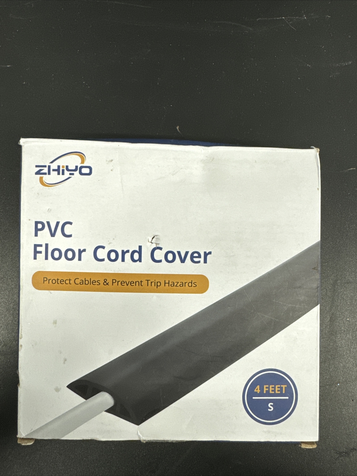 PVC Floor Cord Cover 4 Feet Length S Small Protect Cables Prevent Trips Zhiyo