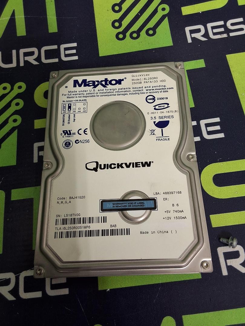 MAXTOR 6L250R0 HARD DRIVE 250GB PATA133