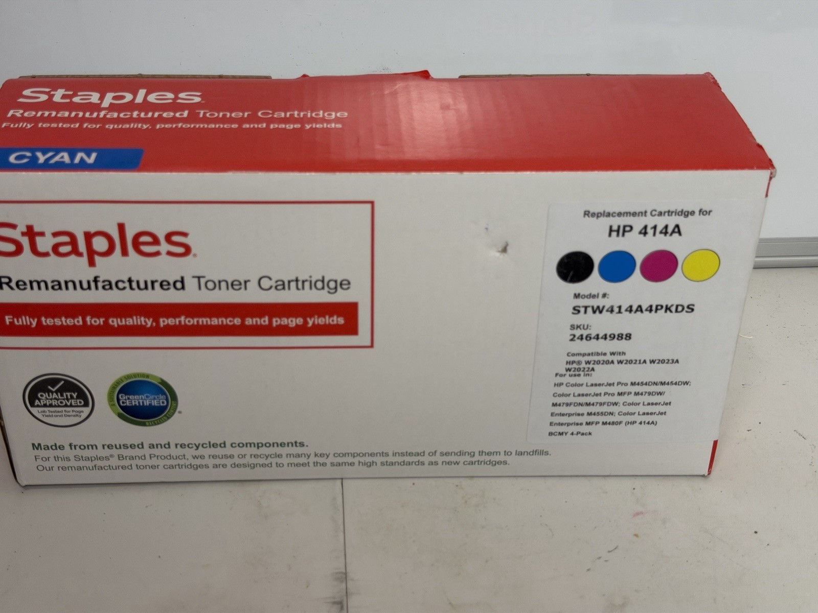 Staples Ink Cartridge 414 A Remanafactured