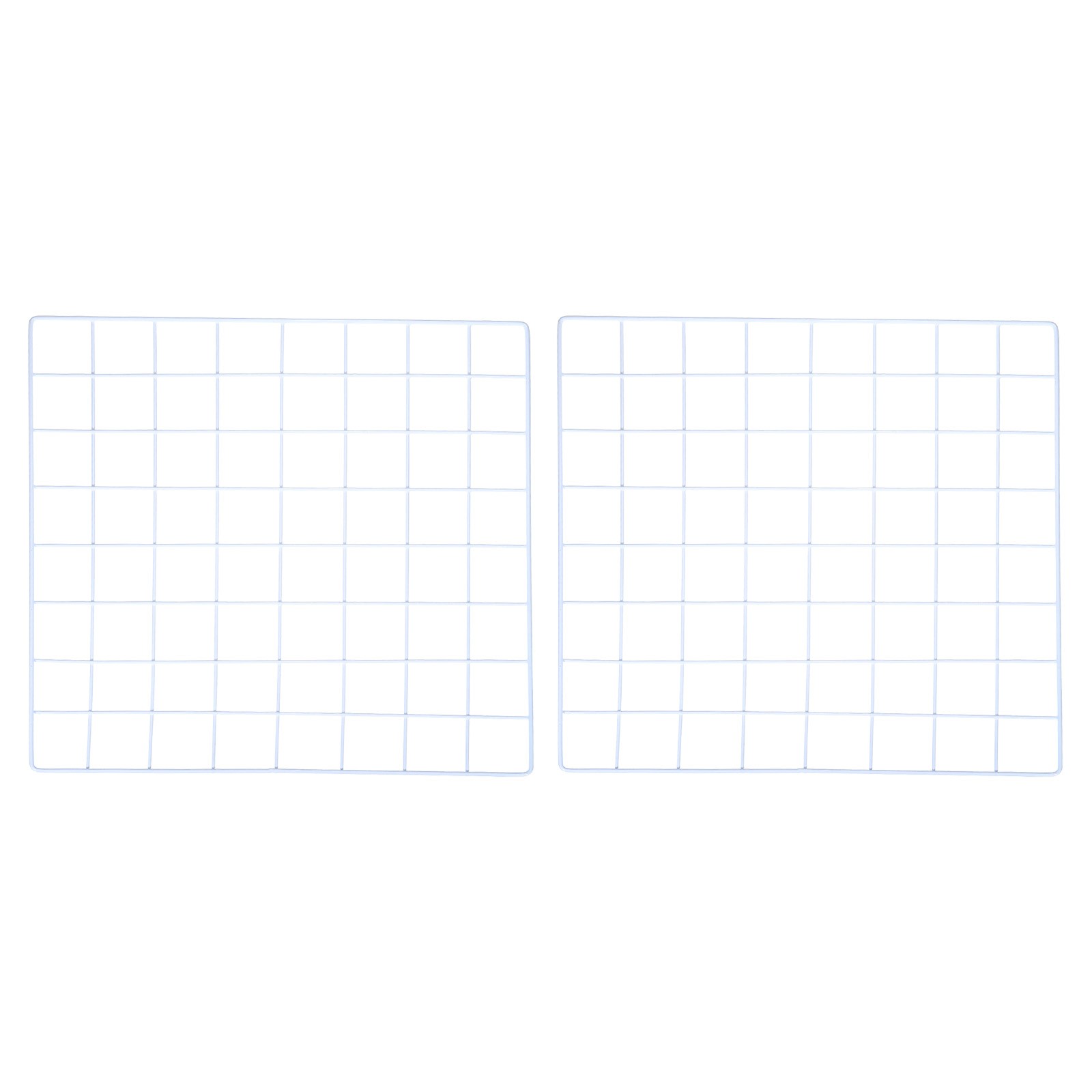 2Pcs Iron Wire Grid Panel Board Photo Display Holder Hanging Frame White 16"x16"