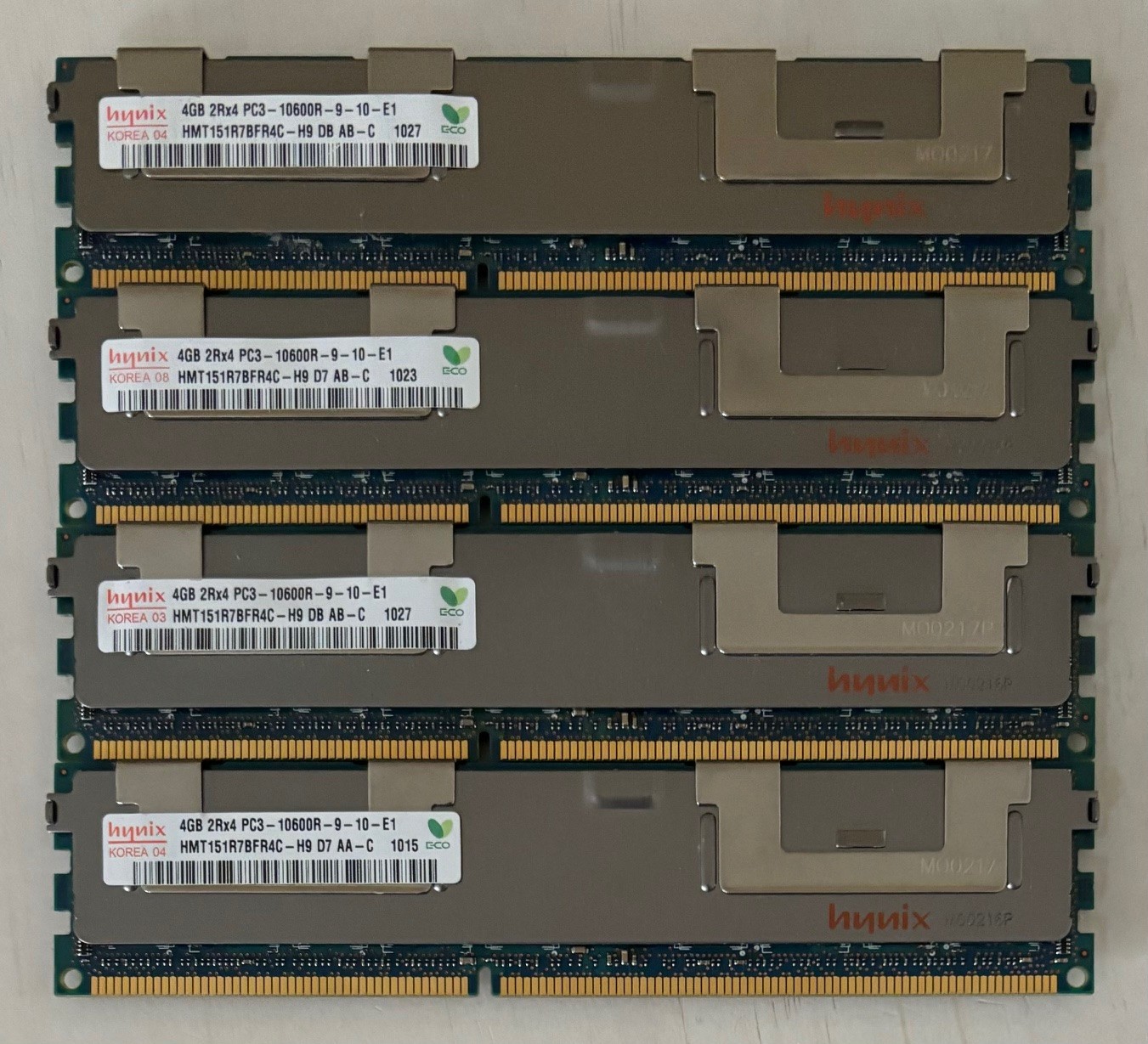 16GB (4x4GB) Hynix 4GB HMT151R7BFR4C-H9 PC3-10600R Server Memory RAM