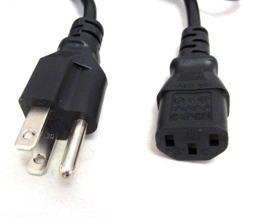 Lot of 25 New C13  5FT Standard Black Pwr Cord PC Monitor Bulk Wholesale 70-1