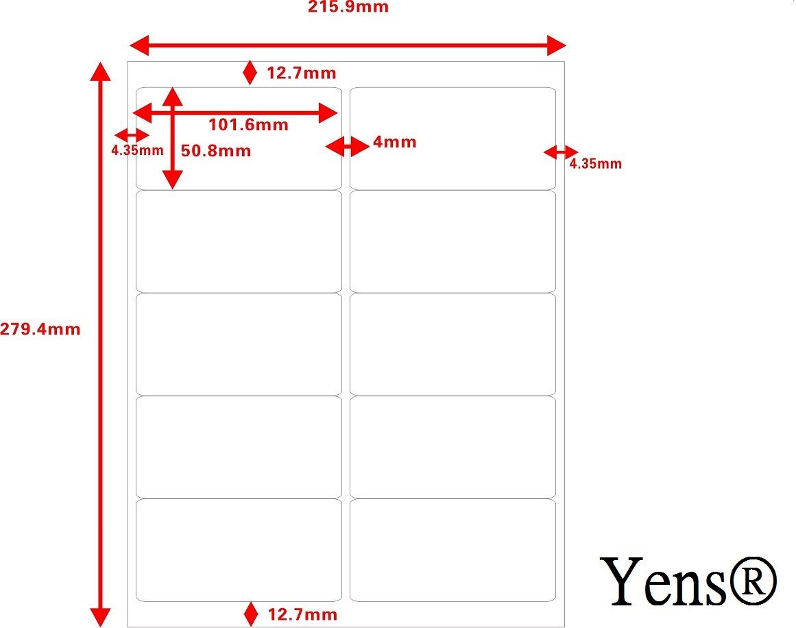 Yens®  100 Sheets 1000 Labels 10up Address Labels Size 