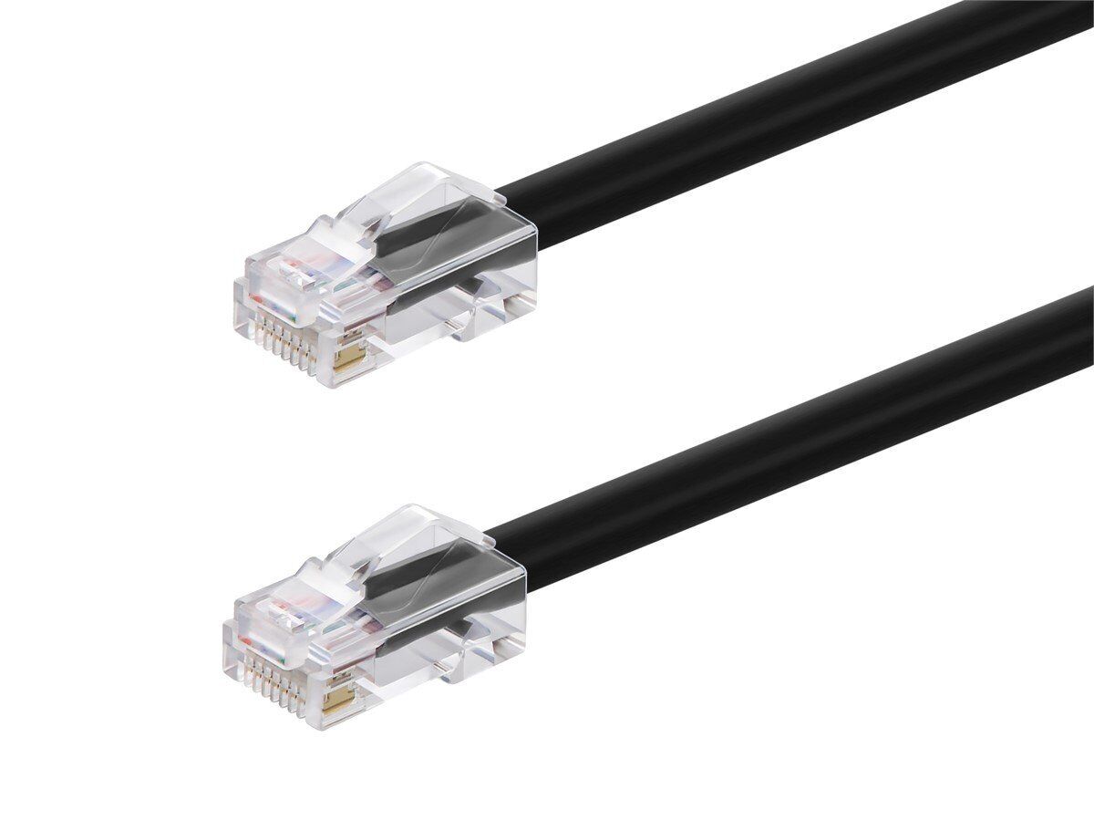 Monoprice Cat6A Patch Cable 15ft Black 26AWG 10G RJ45 Non-Booted Ethernet Cord