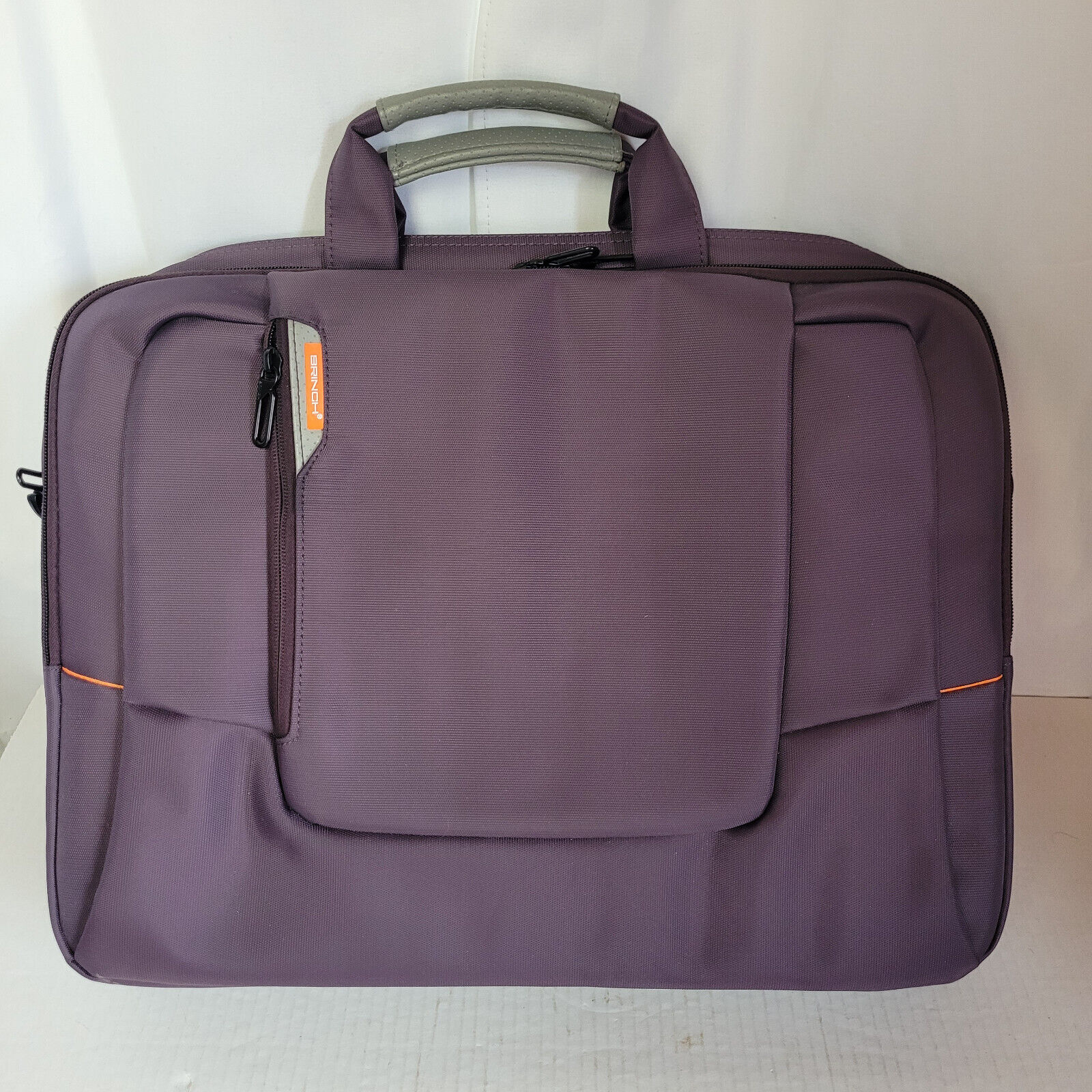 BRINCH Plum Purple Lap Top Bag - 17 x 12in - Lots of Pockets & Compartments