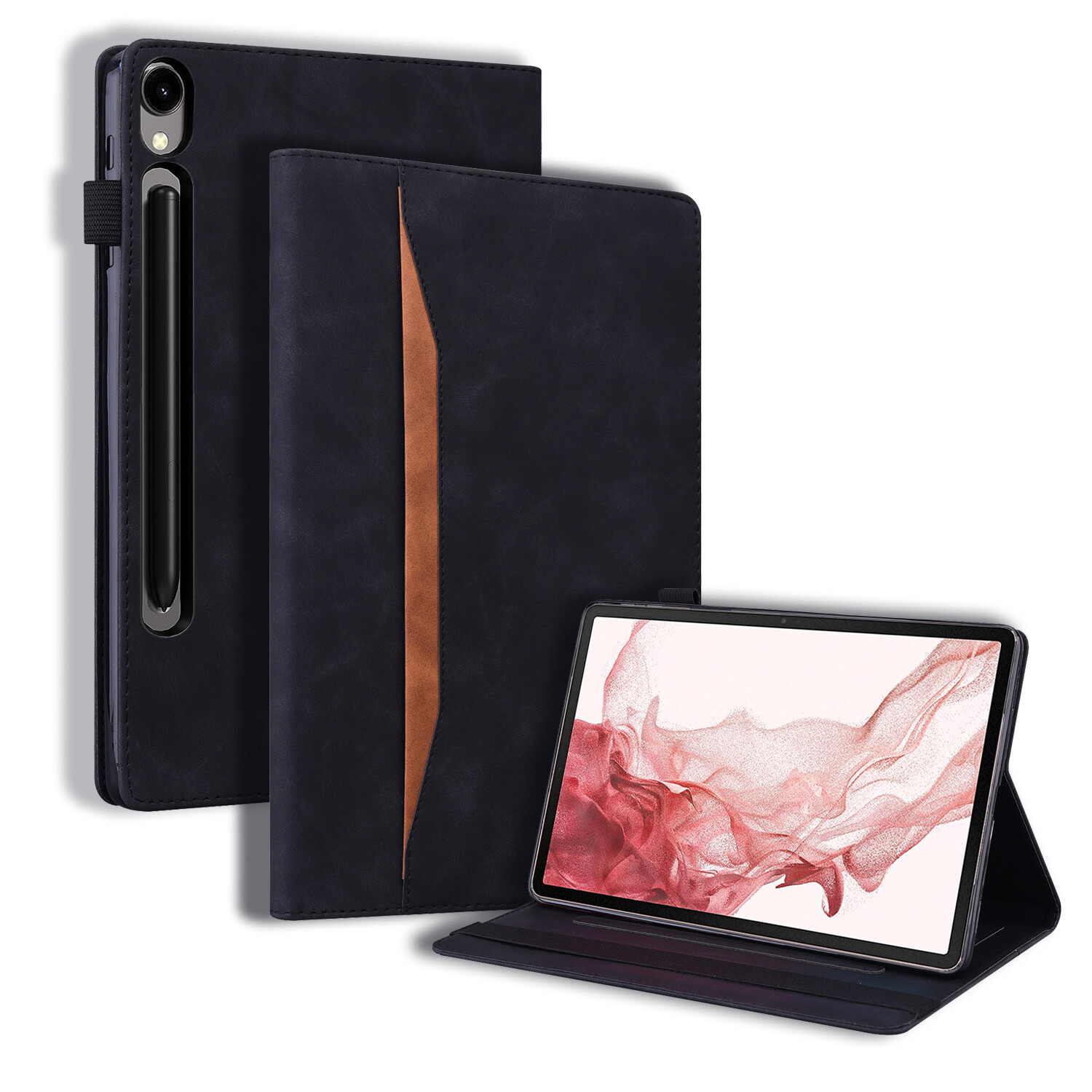Leather Card Slot Stand Case For Samsung Tab S11 Ultra/S10FE+/S9 FE+/S8/S7/A8/A7