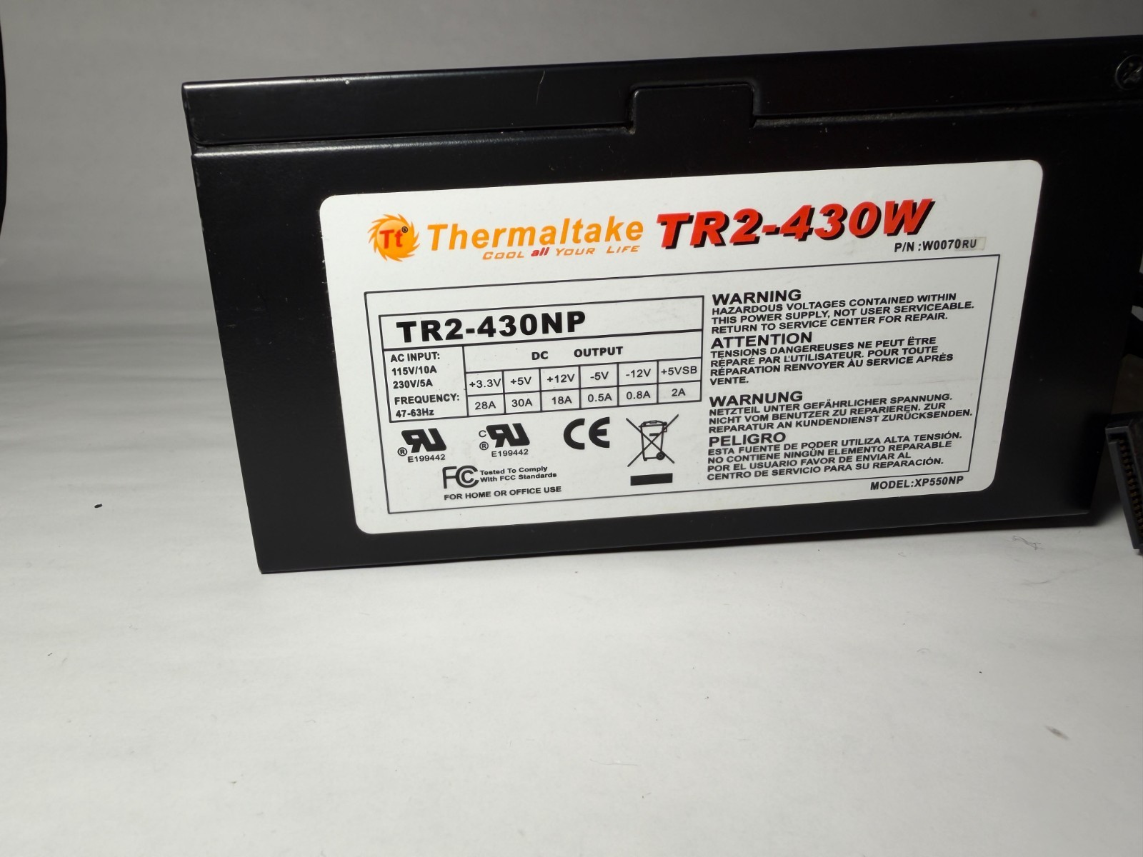 Thermaltake TR2-430W ATX Power Supply TR2-430NP W0070RU non-Modular 430W PSU