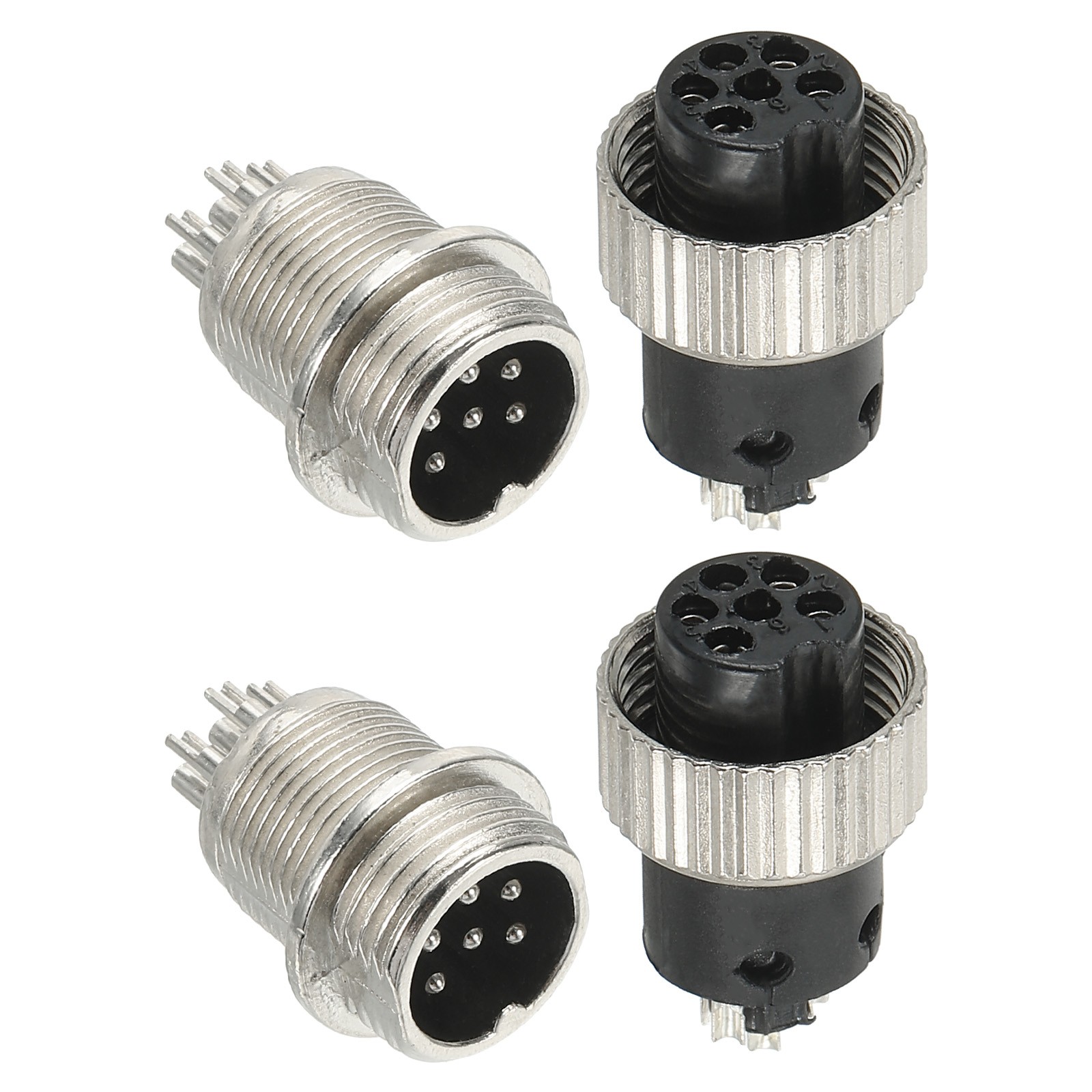 Aviation Connector Plug 6 Pin M/F 12mm (2pcs)