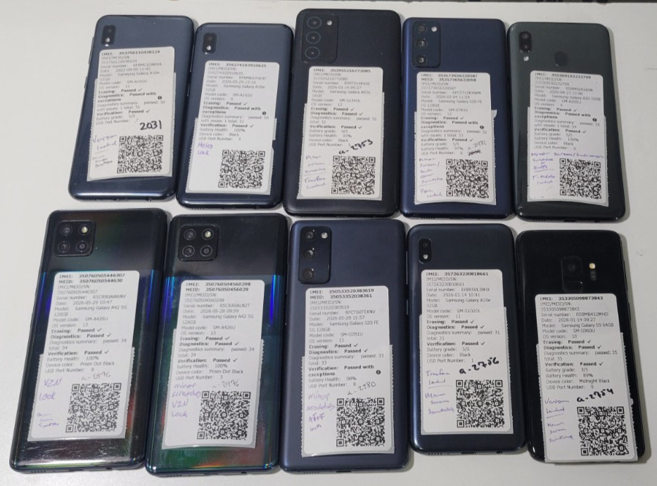 LOT of 47 USED OBSOLETE Samsung Phones/Tablets TESTED&WIPED - SEE DESC FOR SPECS
