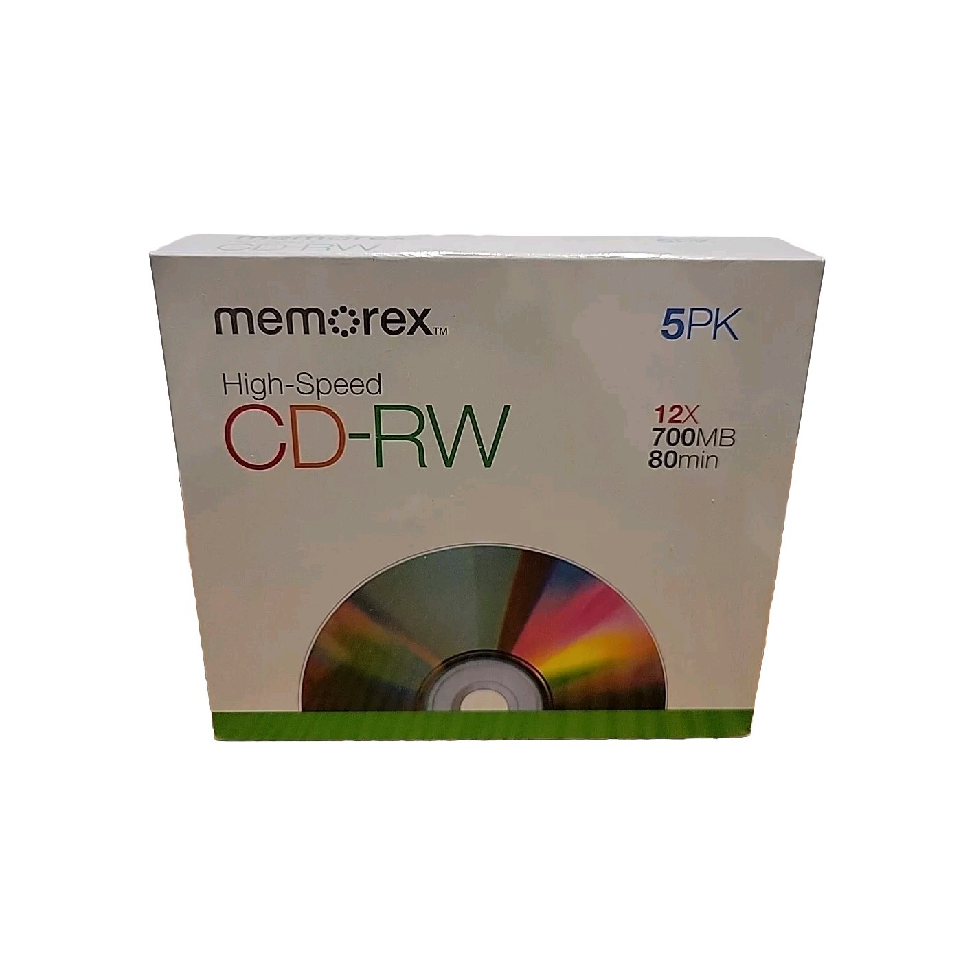Memorex High Speed CD RW 12x Data 700MB 80 Min Blank CD 5 Total Disks Sealed NEW