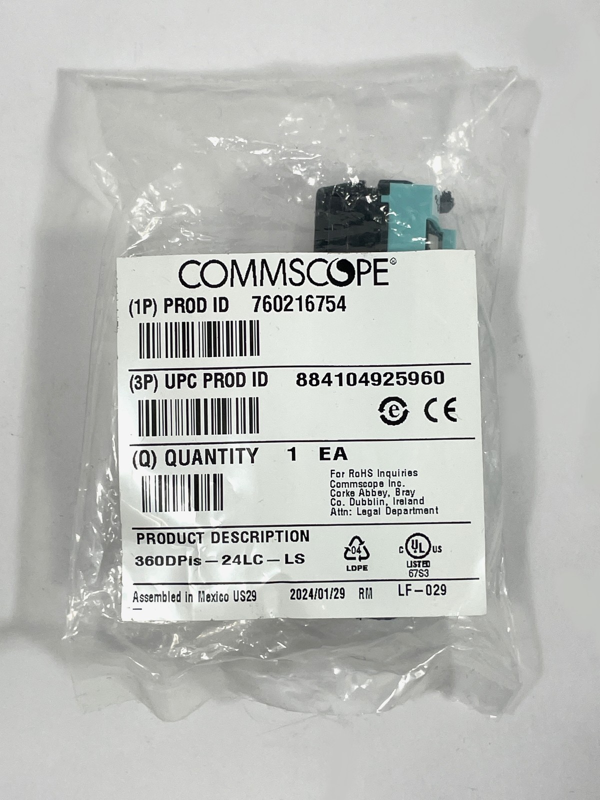New Sealed Commscope 360DPIS-24LC-LS 360 Distribution Adapter Pack Multimode OM4
