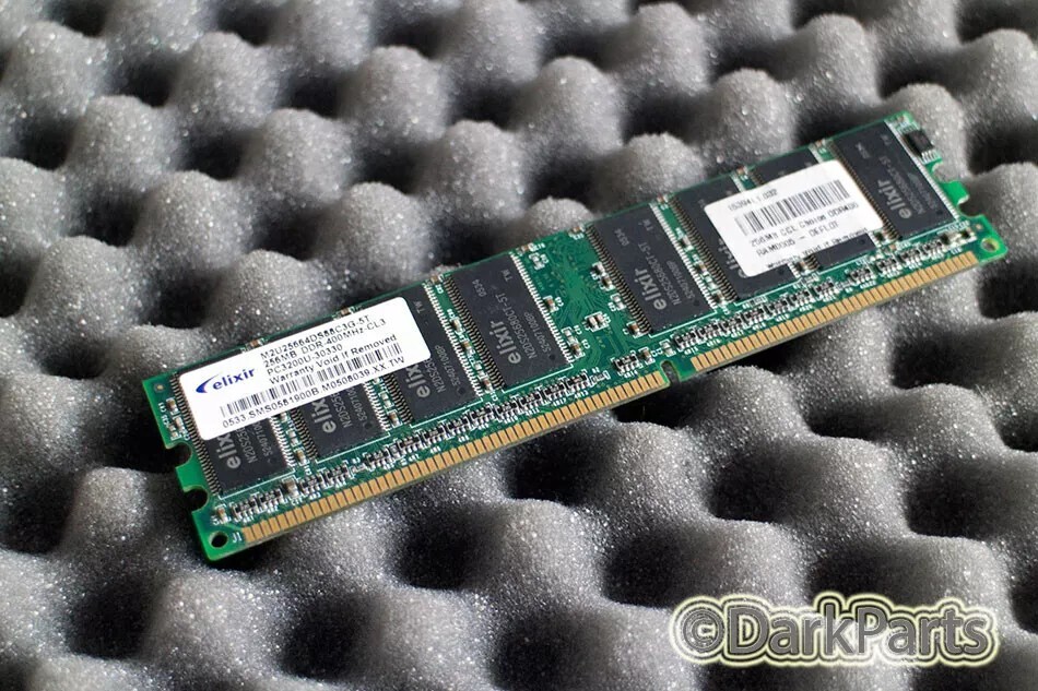 elixir 512MB Kit 2x M2U25664DS88C3G-5T 256MB PC-3200U DDR-400 DIMM 