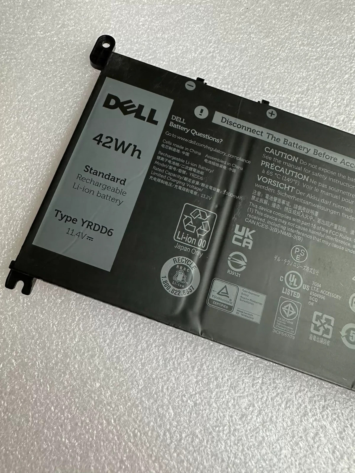 OEM Geniune 42Wh, 11.4V YRDD6 Dell Battery Dell Inspiron 1VX1H VM732 FDRHM