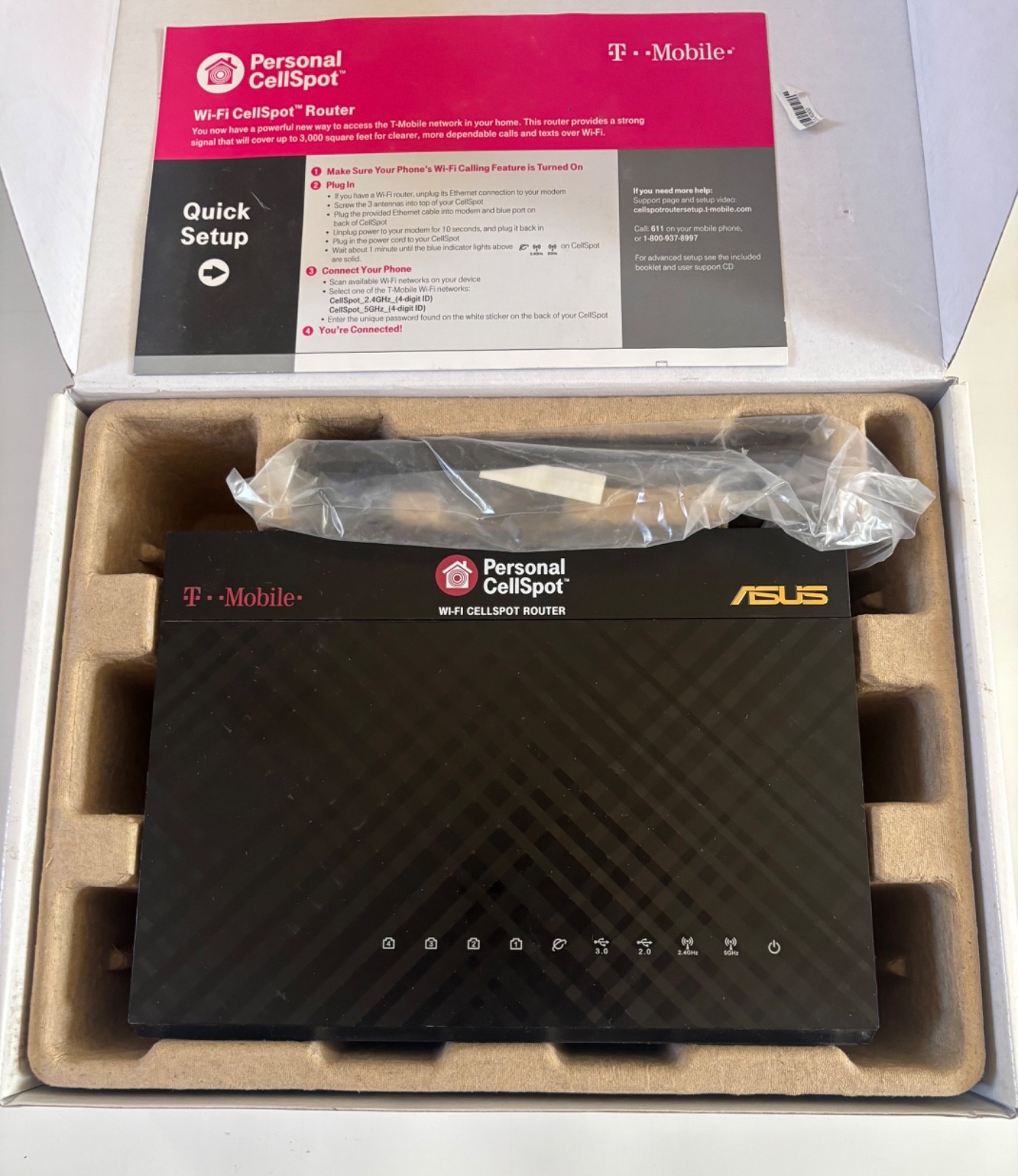 TMobile TM-AC1900 ASUS Wireless Dual-Band Gigabit CellSpot Router with Adapter