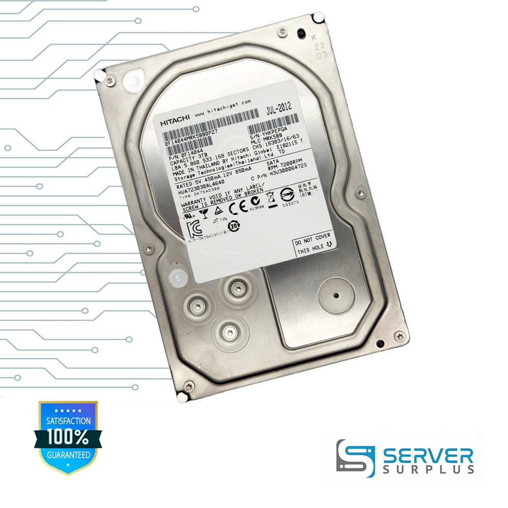 Hitachi HUA723030ALA640 3TB SATA 7200 RPM 3.5 in Enterprise HDD | 0F14044