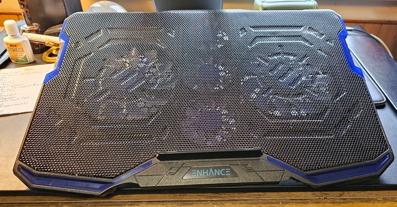 Enhance Cryogen Gaming Laptop Cooling Pad - 5 Quiet Cooler Fans and 2 USB Ports