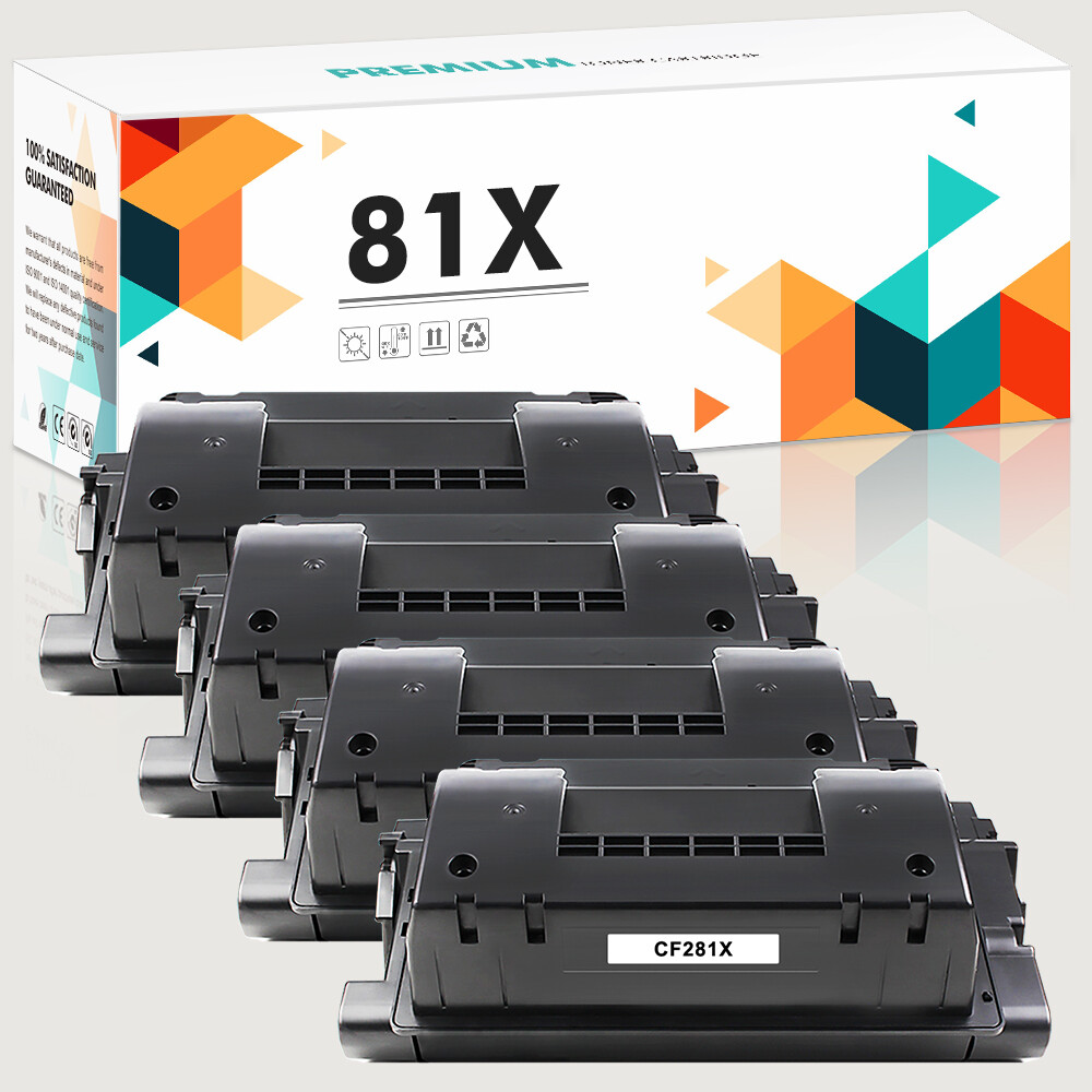 4PK CF281X Black Toner cartridge For HP 81X LaserJet Enterprise M605n M606x 25K