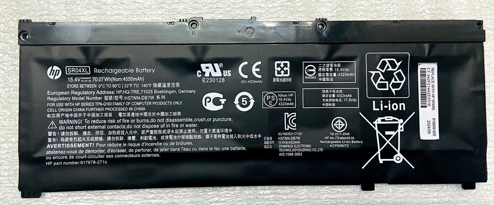 Genuine SR04XL SR03XL Battery Omen 15-ce000 15-cb000 Envy X360 17-bw0000 Series
