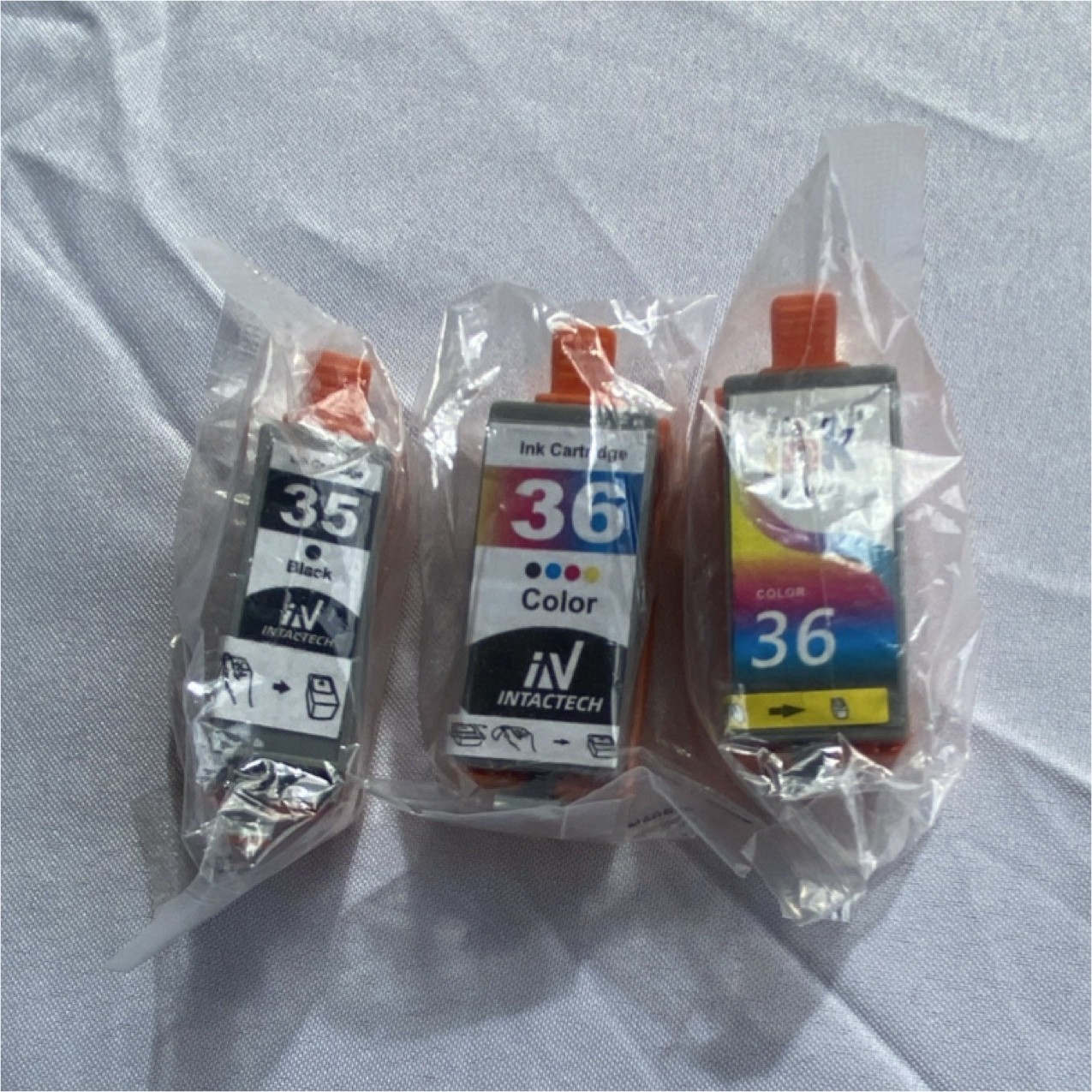 New Intactech Ink Cart Set - Replacement for Canon PGI-35 Black & CLI-36 Color