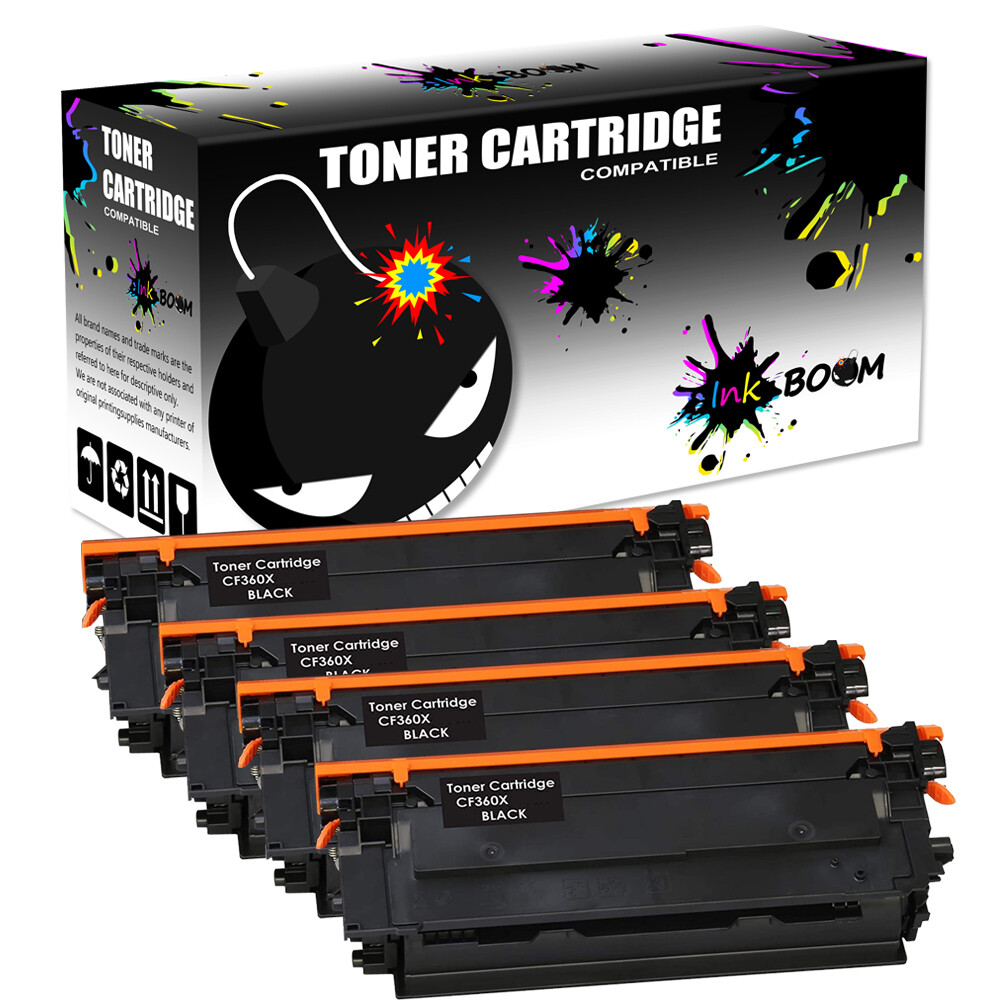 4 Black Toner replace for HP CF360X 508X Color LaserJet Enterprise M553dn M577z