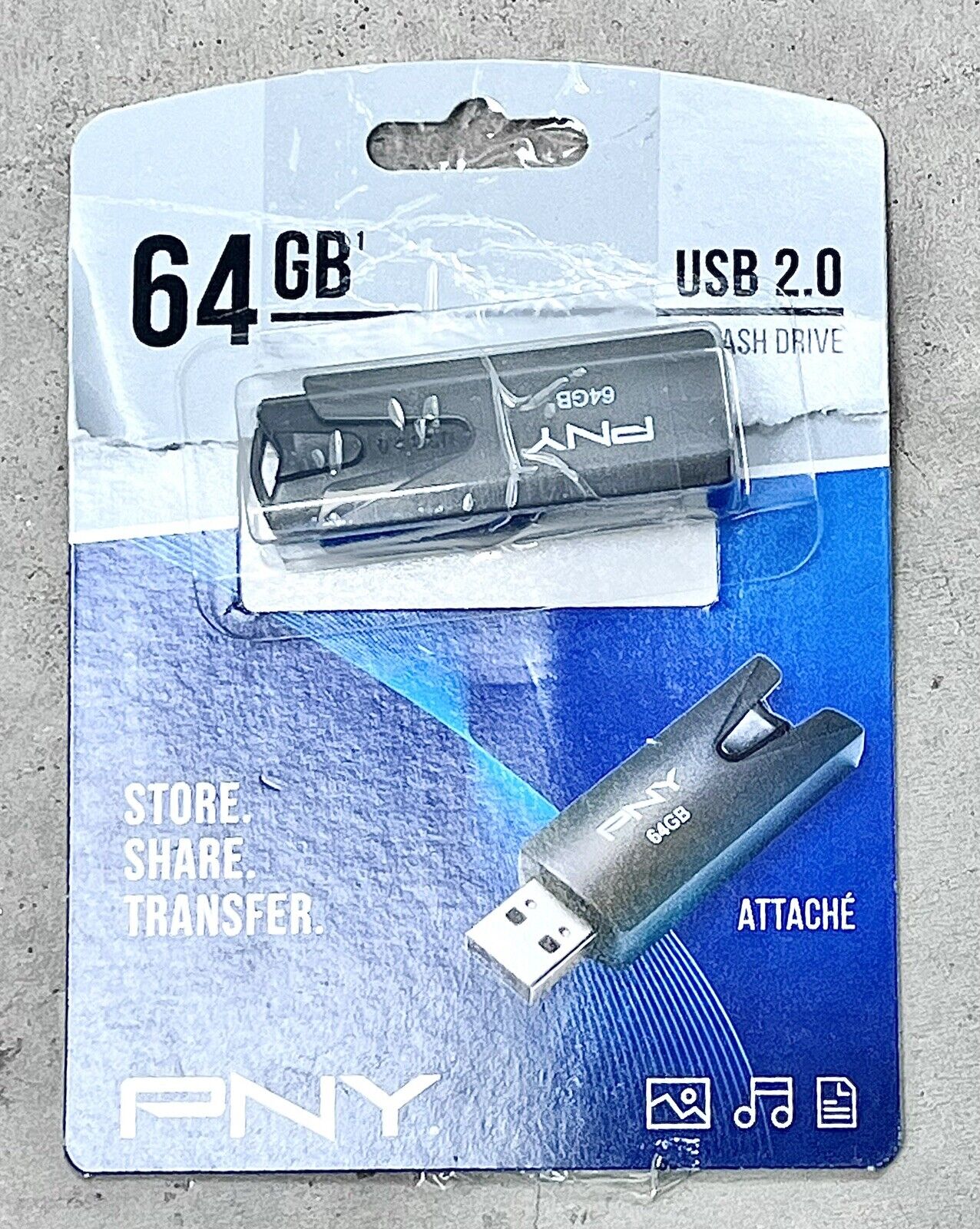 PNY 64GB Turbo Attache 4 USB 3.0 Flash Drive New w/ 