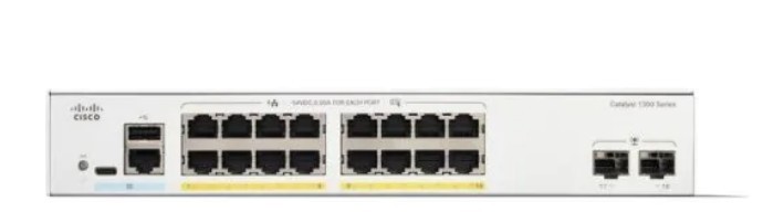 New Cisco C1000-16P-E-2G-L Catalyst 1000 16-Port PoE Switch w/ Power Supply