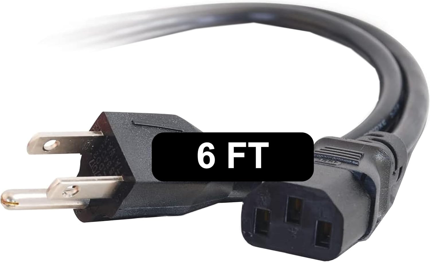 6FT Premium Replacement AC Power Cord - Durable Power Cable for TV, Computer, Mo