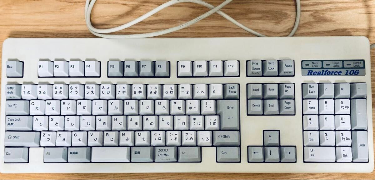 Topre Realforce 106 LA0100 PS/2 Wired Keyboard White Operation Confirmed