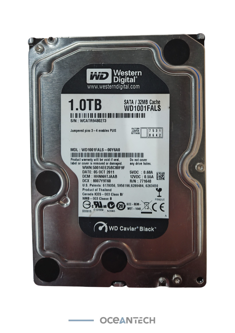 Western Digital Caviar Black 1TB Hard Drive 3.5 Inch, 32 MB Cache, 7200 RPM SATA