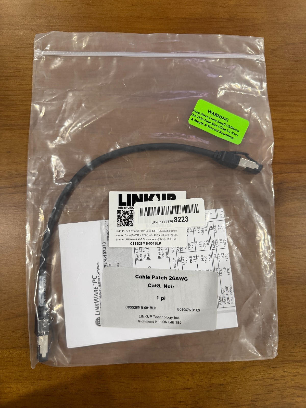 LINKUP Cat8 1ft Ethernet Patch Cable S/FTP 26AWG 3-Pack – Choose Color
