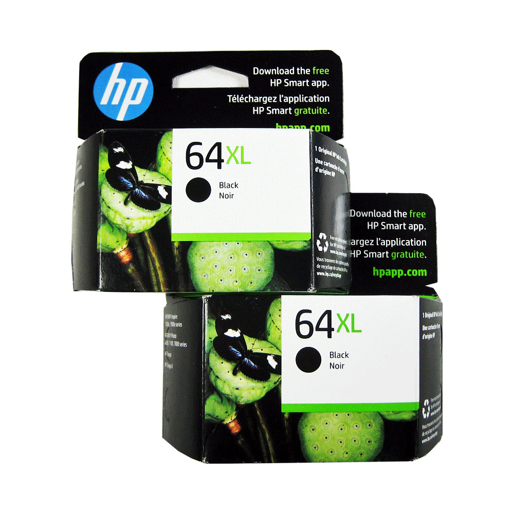 2PK Genuine HP 64XL High Yield Black Envy 6220 6234 7134 7820 7858