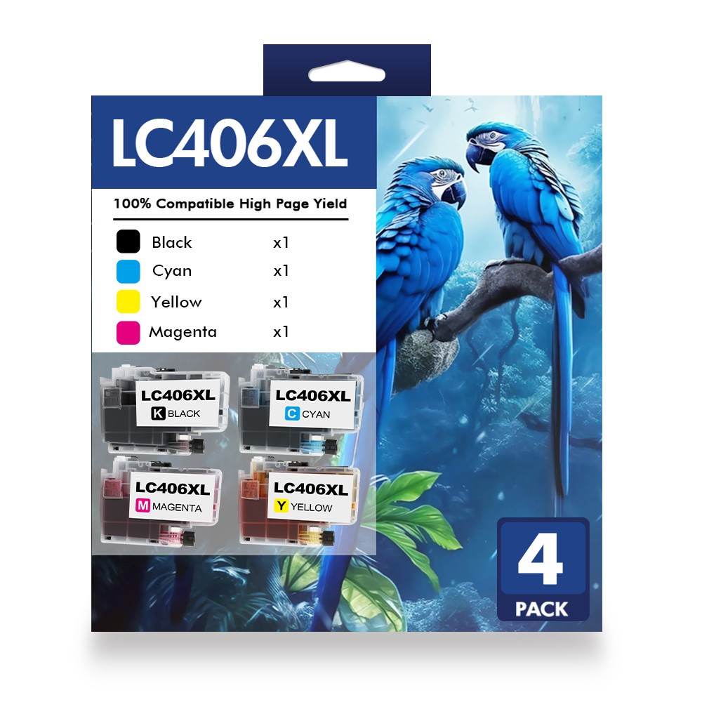 4P LC406 Ink Cartridges for Brother MFC-J4335DW MFC-J4345DW MFC-J4535DW J5855DW