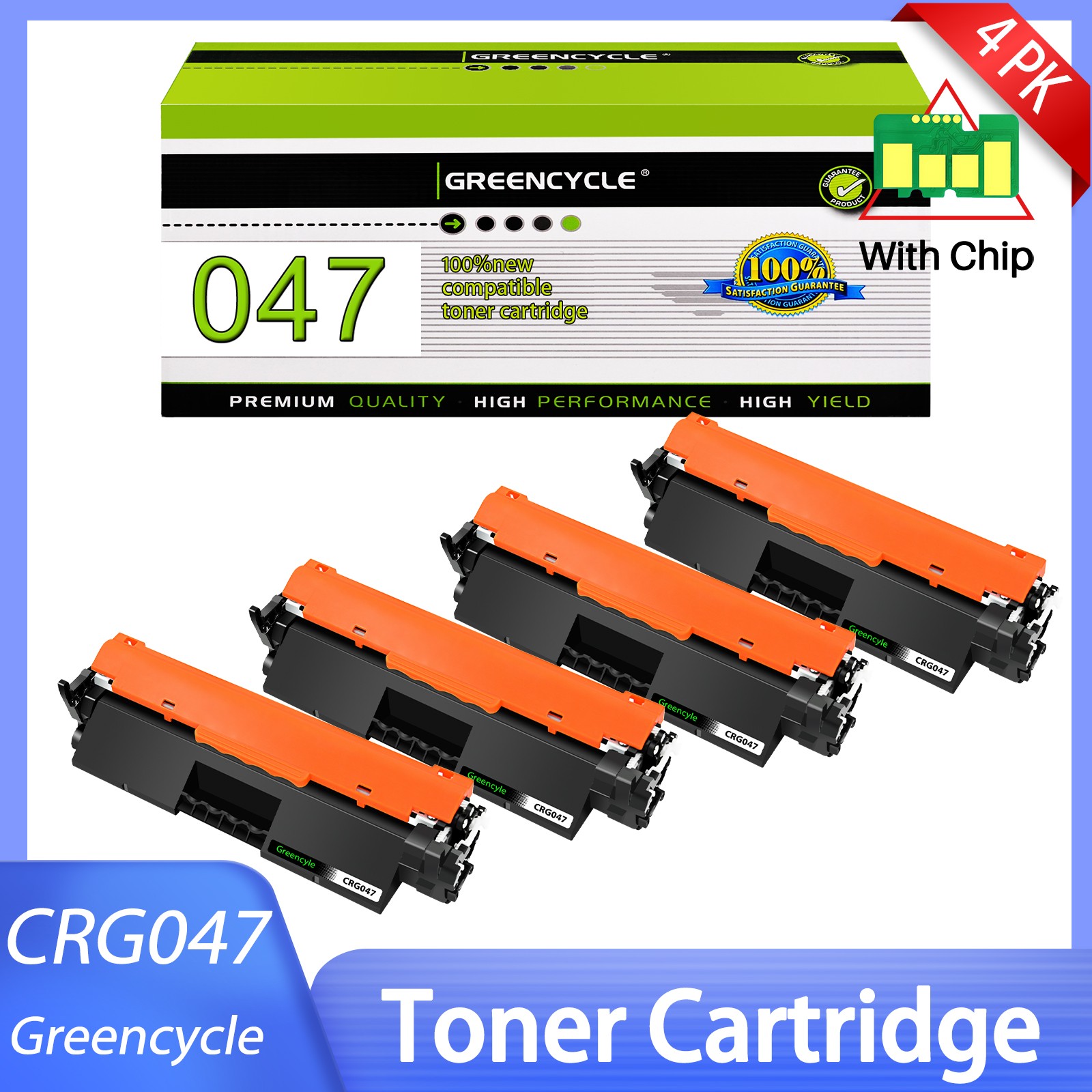 4PK CRG047 Toner Cartridge Black Compatible for Canon  imageCLASS LBP120 LBP113W