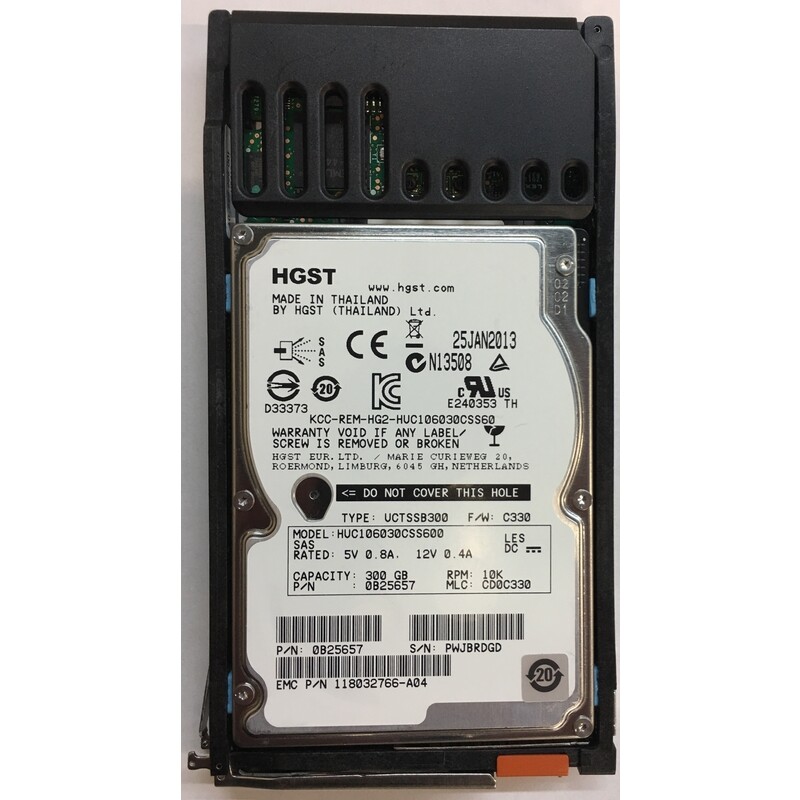 0B25657 - EMC 300GB 10K RPM SAS 2.5" HDD for VMAX 10K,20K, 40K series