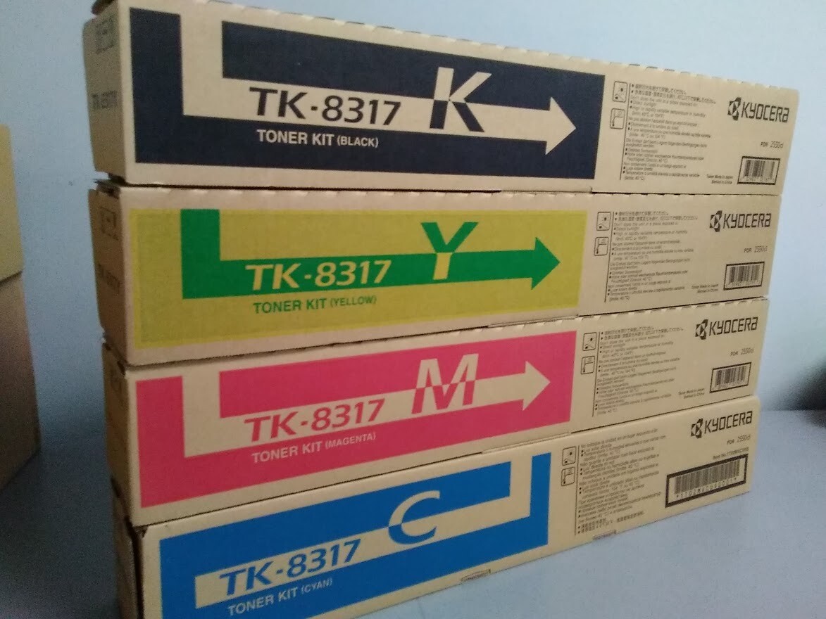 Kyocera TK-8317 OEM Toner Set, B/C/M/Y, TASKalfa 2550ci