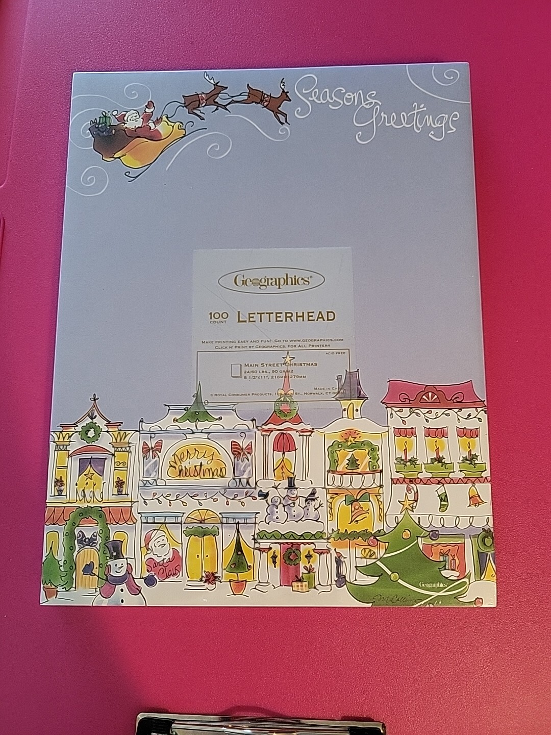New Factory-Sealed Geographics 100 Letterhead "Main Street Christmas " Printer P