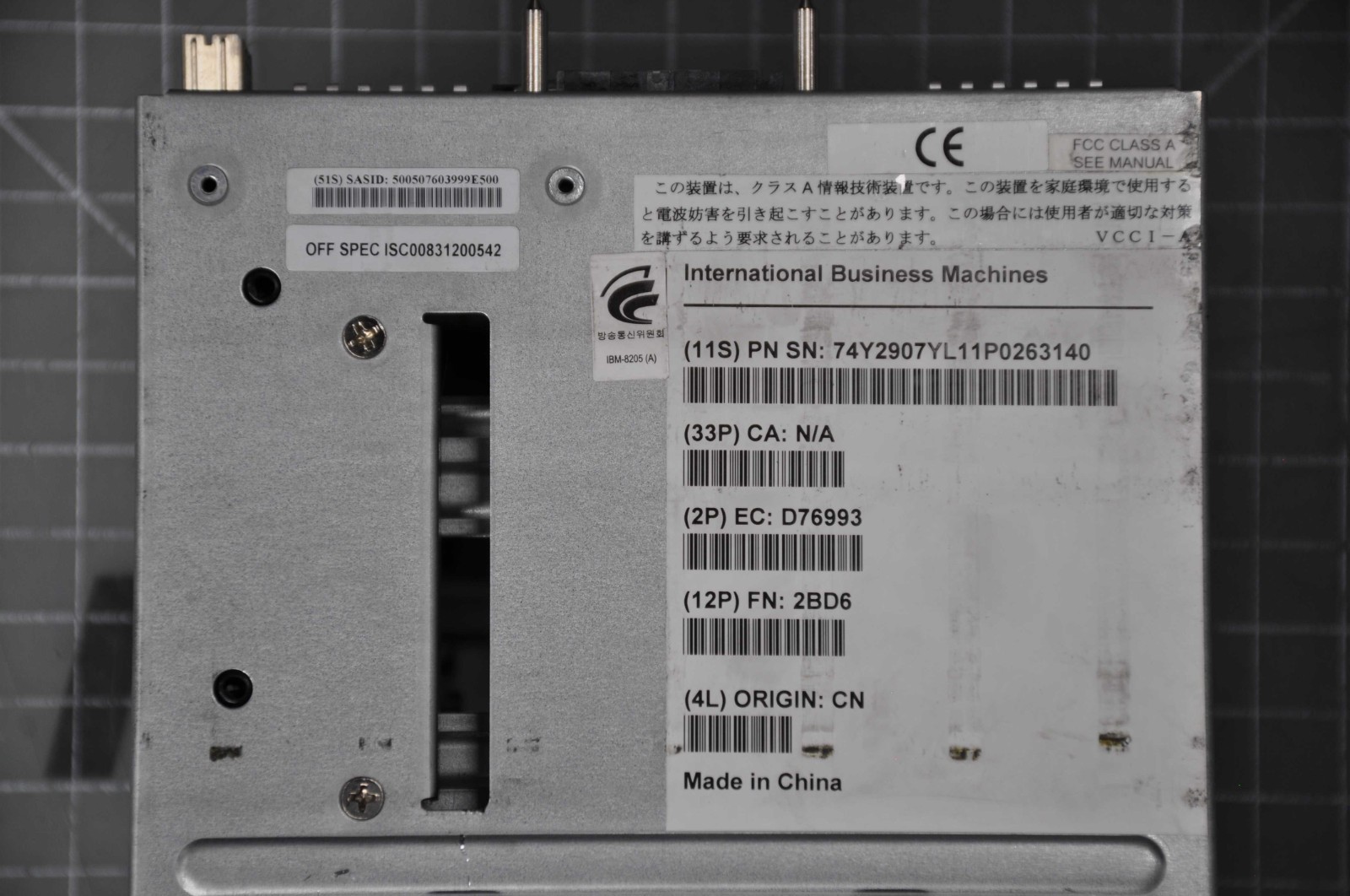 IBM POWER 720 8202-E4B BACKPLANE WITH CAGE AND CD ROM GRADE B 46K7552 