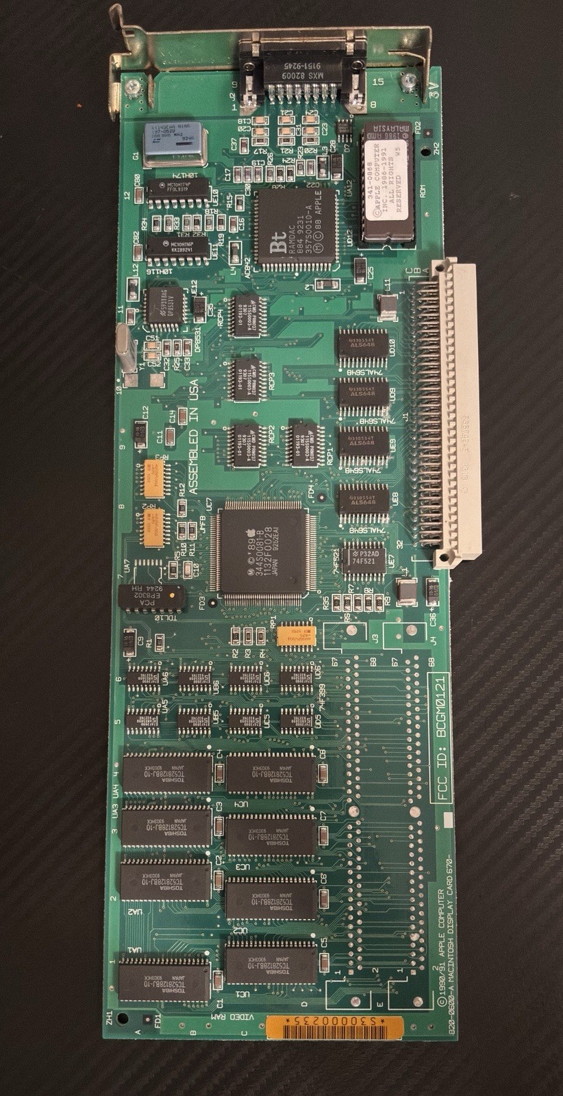 Vintage 1990/91 APPLE MACINTOSH Display Card 670 M0121 820-0600-A UNTESTED