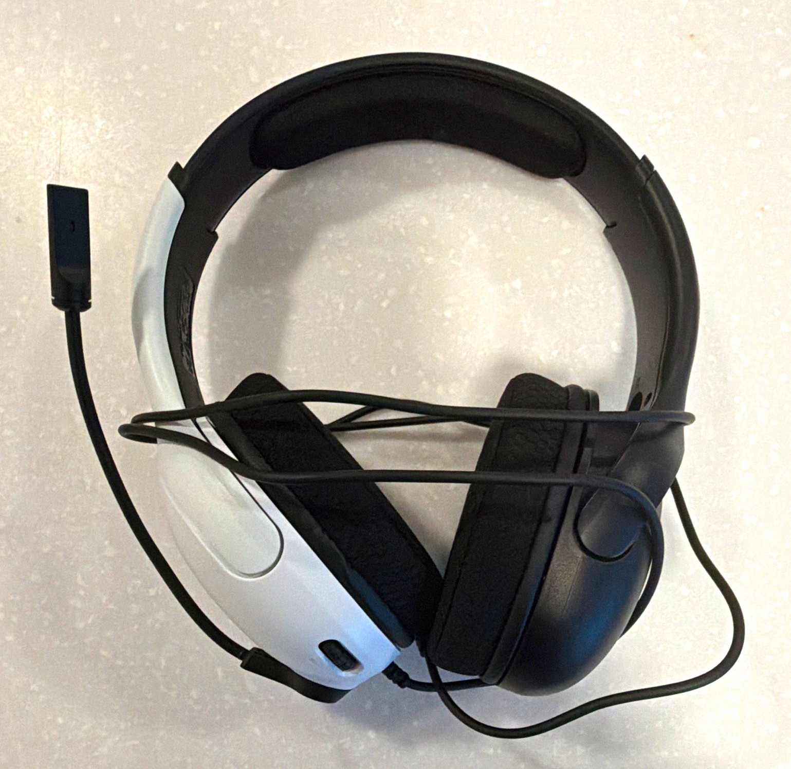 Wired USB On-Ear Headset w/ Boom Mic Adjustable Headband 1.2m Black/White