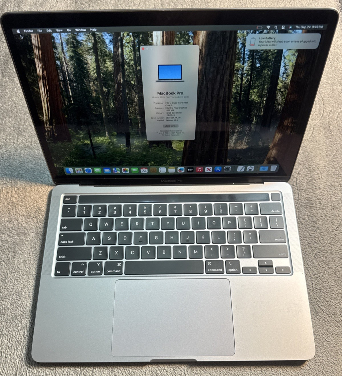 Apple 2020 MacBook Pro 13" 512GB SSD 2Ghz i5, 16GB MWP72LL/A A2251 Space Gray #2