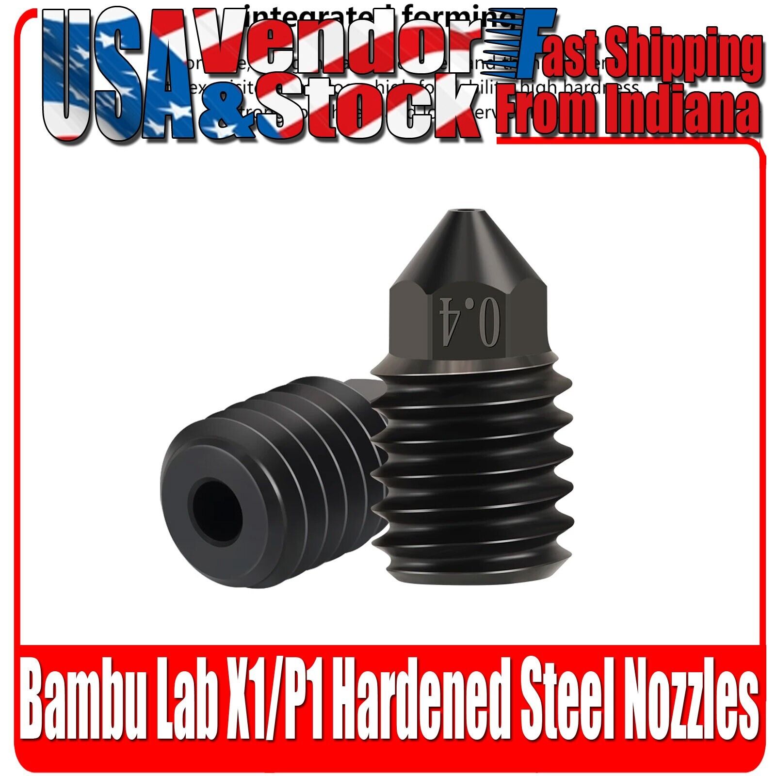 Hardened Steel Nozzle for Bambu Lab X1/P1P, 500°C Nozzle for Bambu Lab Hotend