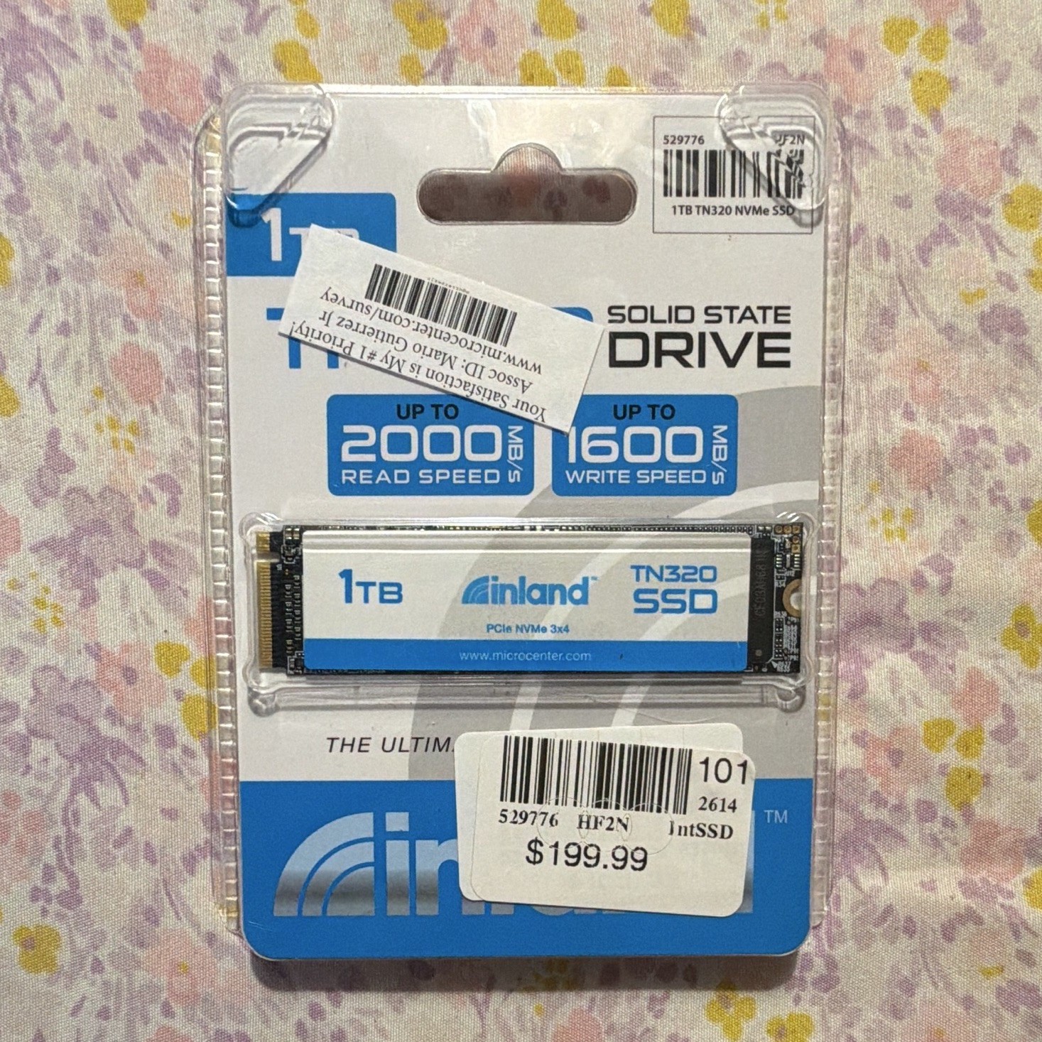 Inland TN320 1TB M.2 2280 NVMe PCIe Gen3x4 SSD 2000/1600MB/s