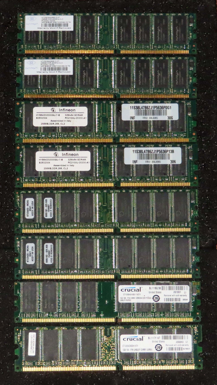 3.5GB DDR PC2100 (266MHz) & PC3200 (400MHz) 184-pin Desktop Memory For PC, Mac