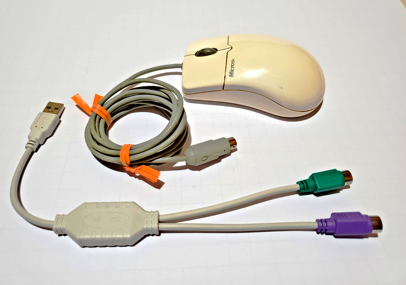 Vintage IntelliMouse Serial & PS/2 Compatible C3KZB2, 96483, 63618-577  Adaptor