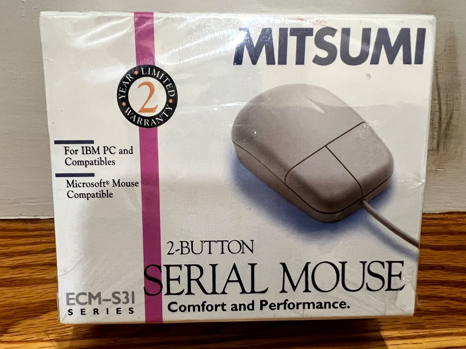 VINTAGE Mitsumi 2-Button Serial Mouse ECM-S31 BRAND NEW SEALED