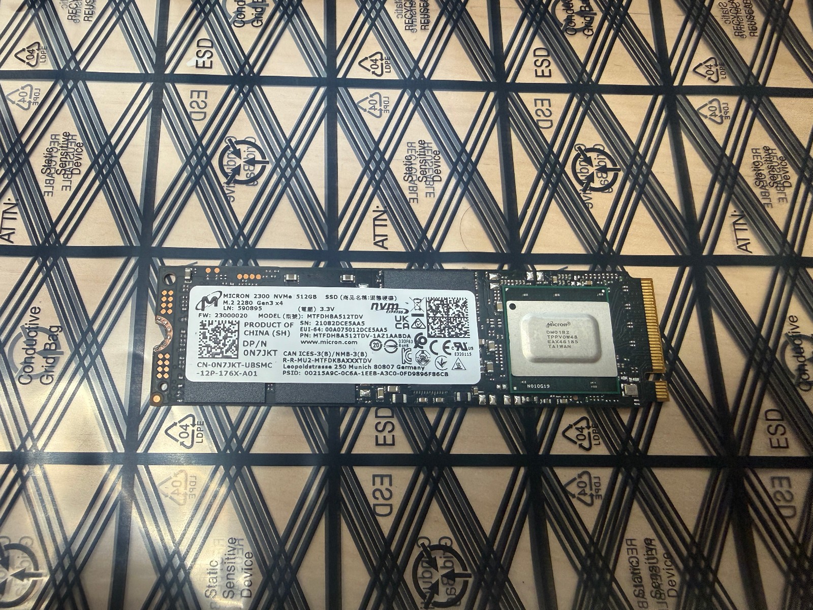 Micron 2300 512gb Solid State Drive M.2 2280 95%